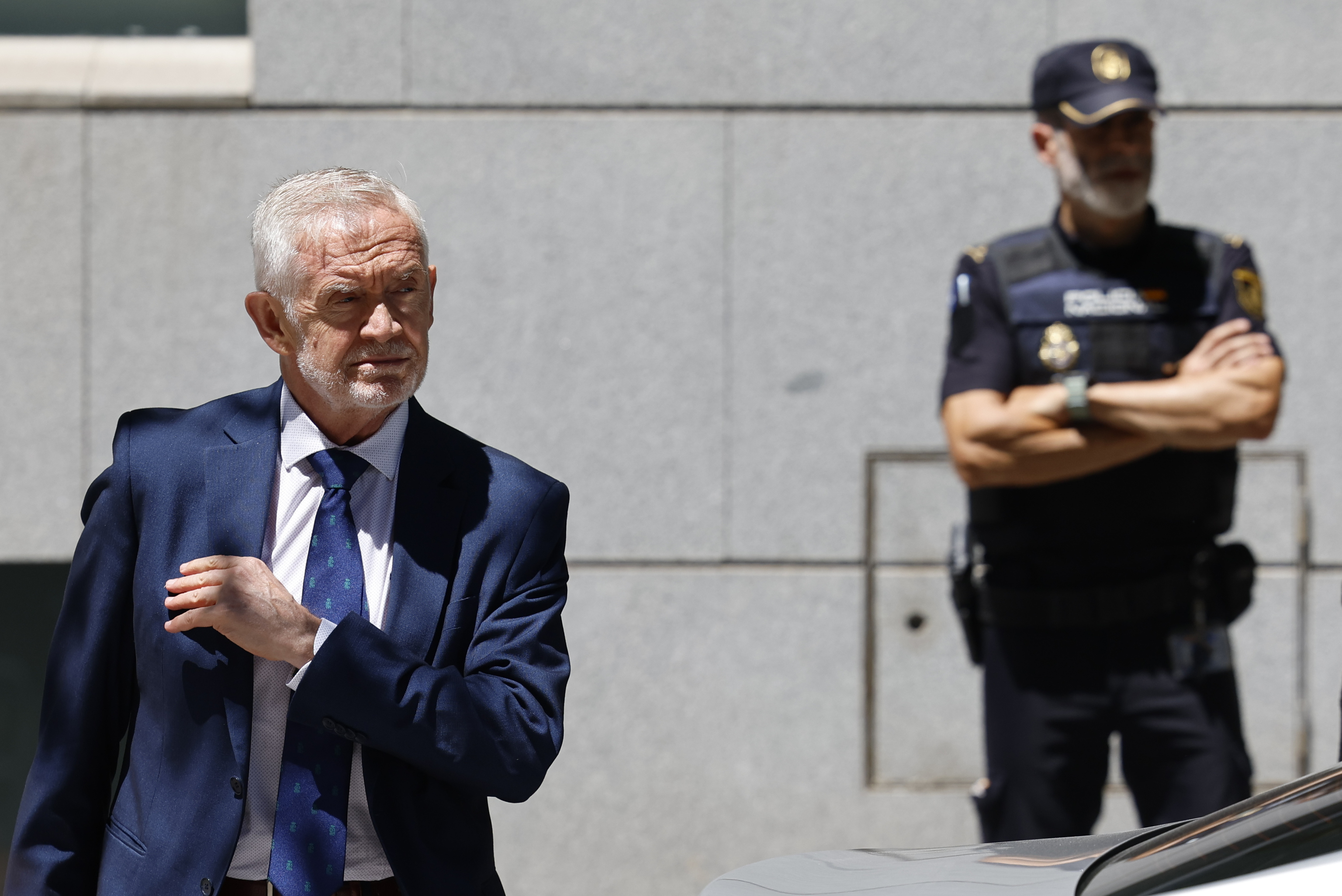 El director adjunto operativo (DAO) de la Guardia Civil, Manuel Llamas, a su salida de la Audiencia Nacional.