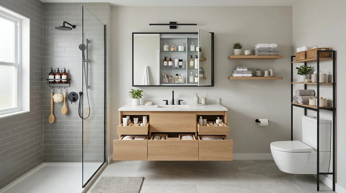 Baño pequeño ordenado: el mueble de Lidl Livarno que duplica tu espacio - image 1