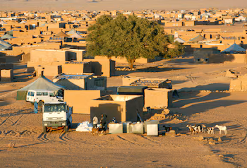 Vista general del campo de refugiados de Dajla, el m&amp;#225;s alejado de los asentamientos saharauis de Tinduf (Argelia). EFE/Toni Garriga/Archivo
