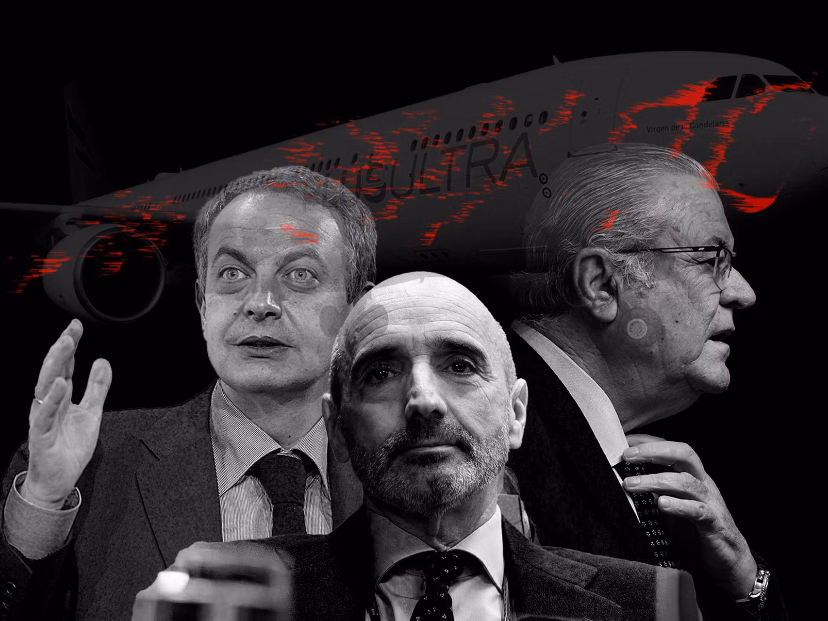 José Luis Rodríguez Zapatero, 'Julito' Martínez y Julio Martínez Sola, presidente de Plus Ultra.