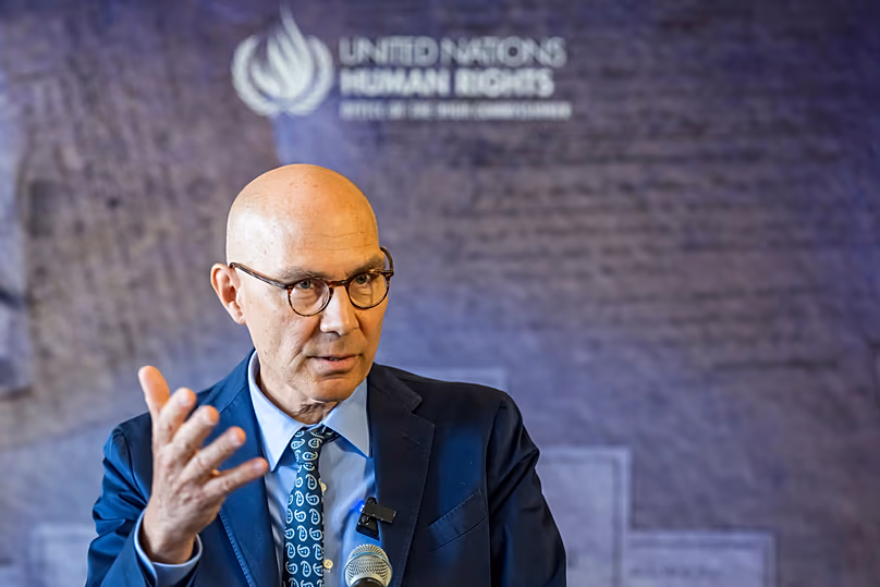 Volker Türk addresses the media at the headquarters of the United Nations High Commissioner for Human Rights in Geneva, Switzerland, on Wednesday 10 June 2026