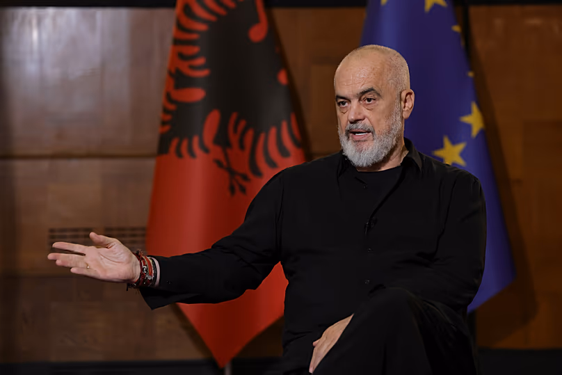 Albanian Prime Minister Edi Rama speaks during an interview in Tirana, 9 June, 2026