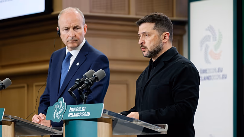 Micheál Martin and Volodymyr Zelenskyy in Dublin.