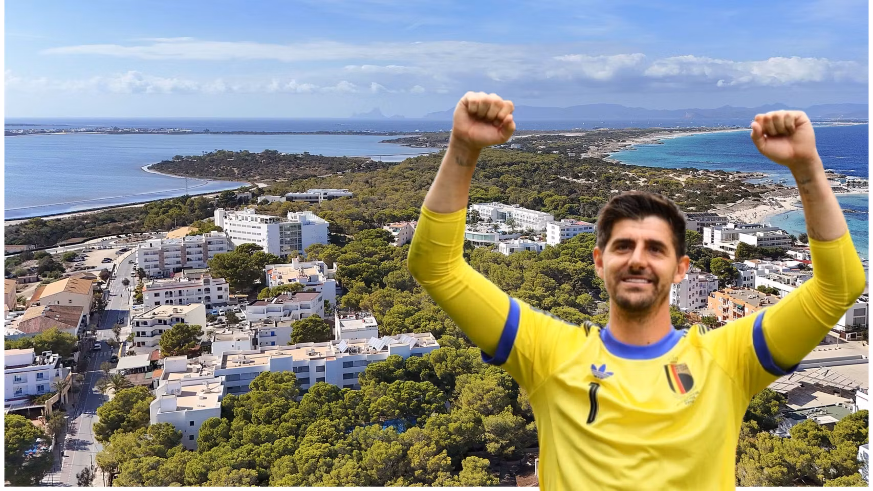 Montaje de Formentera y Thibaut Courtois.