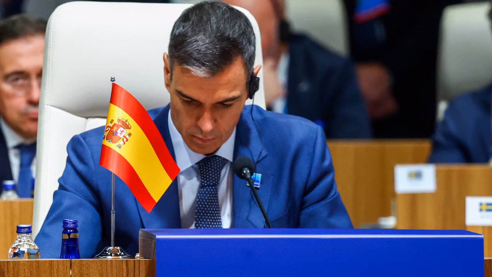 Pedro Sánchez este miércoles en la cumbre de la OTAN.