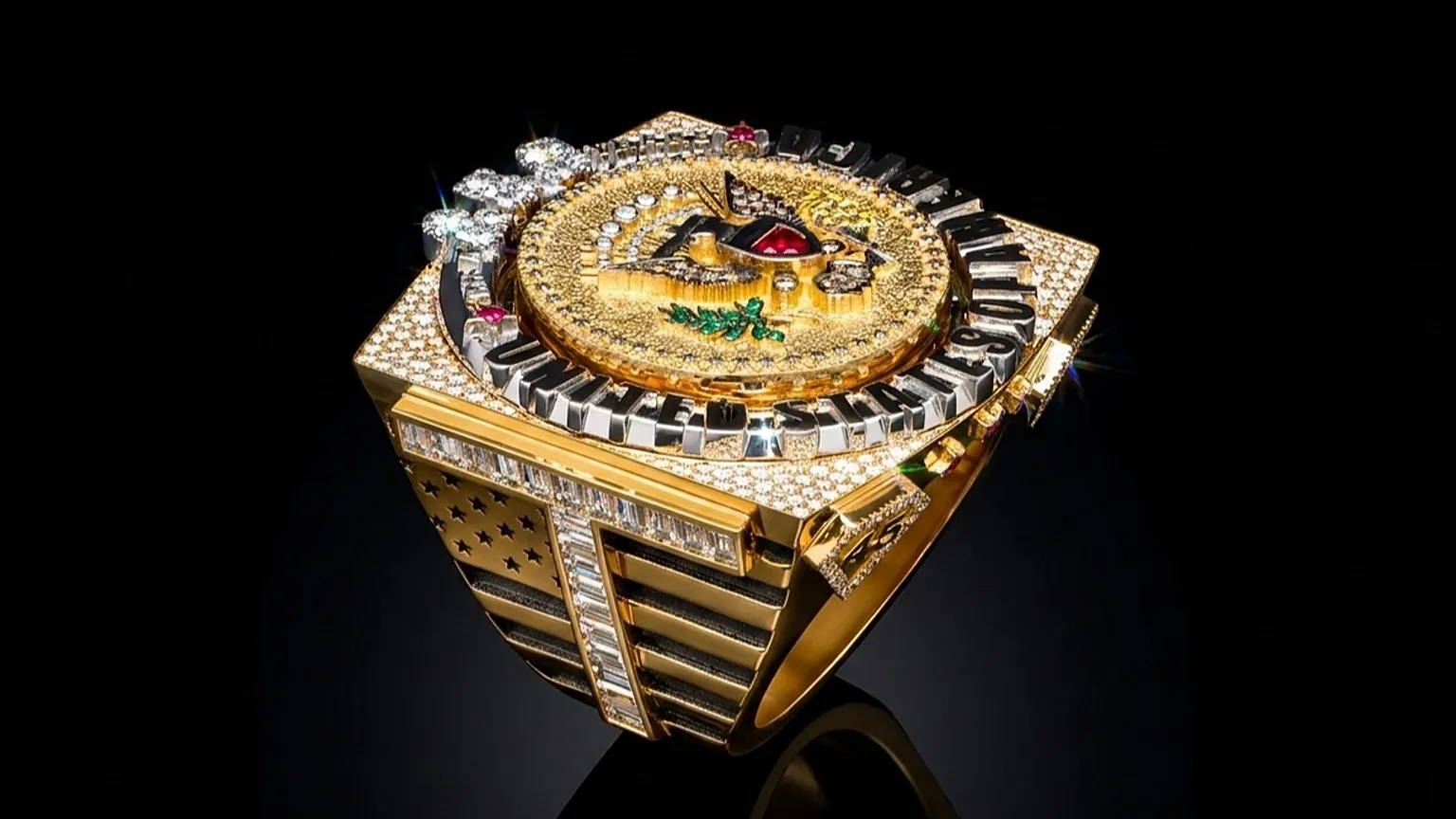 A ring designed for US President Donald Trump and crafted by Antwerp diamond designer David Gotlib, 30 June, 2026