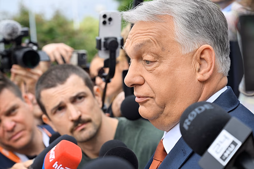 Former prime minister Viktor Orbán speaks to the press in Budapest, 13 June, 2026