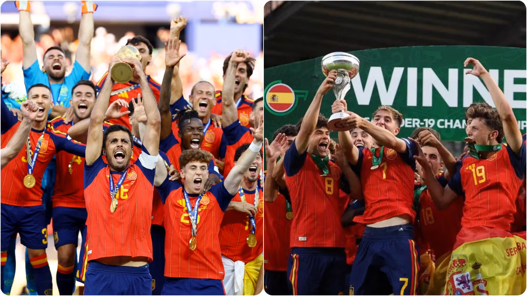 Montaje del Europeo sub19 y la selección Absoluta.