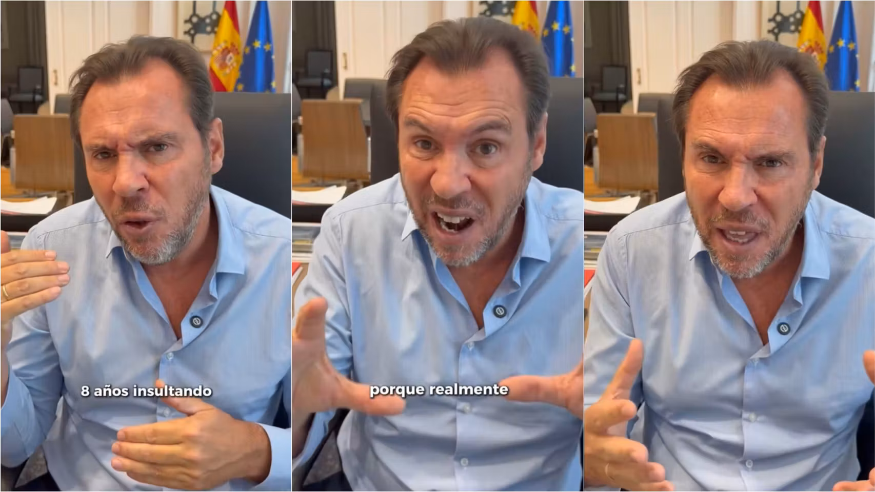 Montaje con capturas del vídeo de Óscar Puente que ha subido este lunes en su perfil de X. 