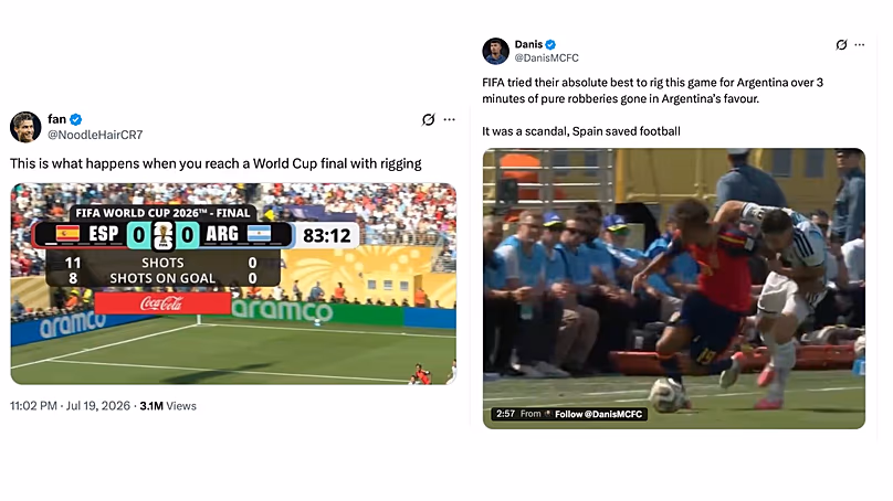 On social media, claims that the World Cup was rigged in favour of Argentina went viral
