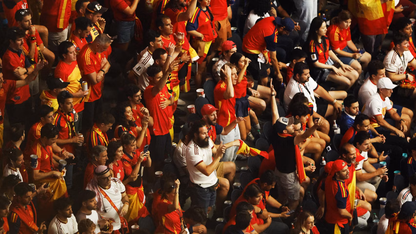 Aficionados de la selección española, durante el Mundial.