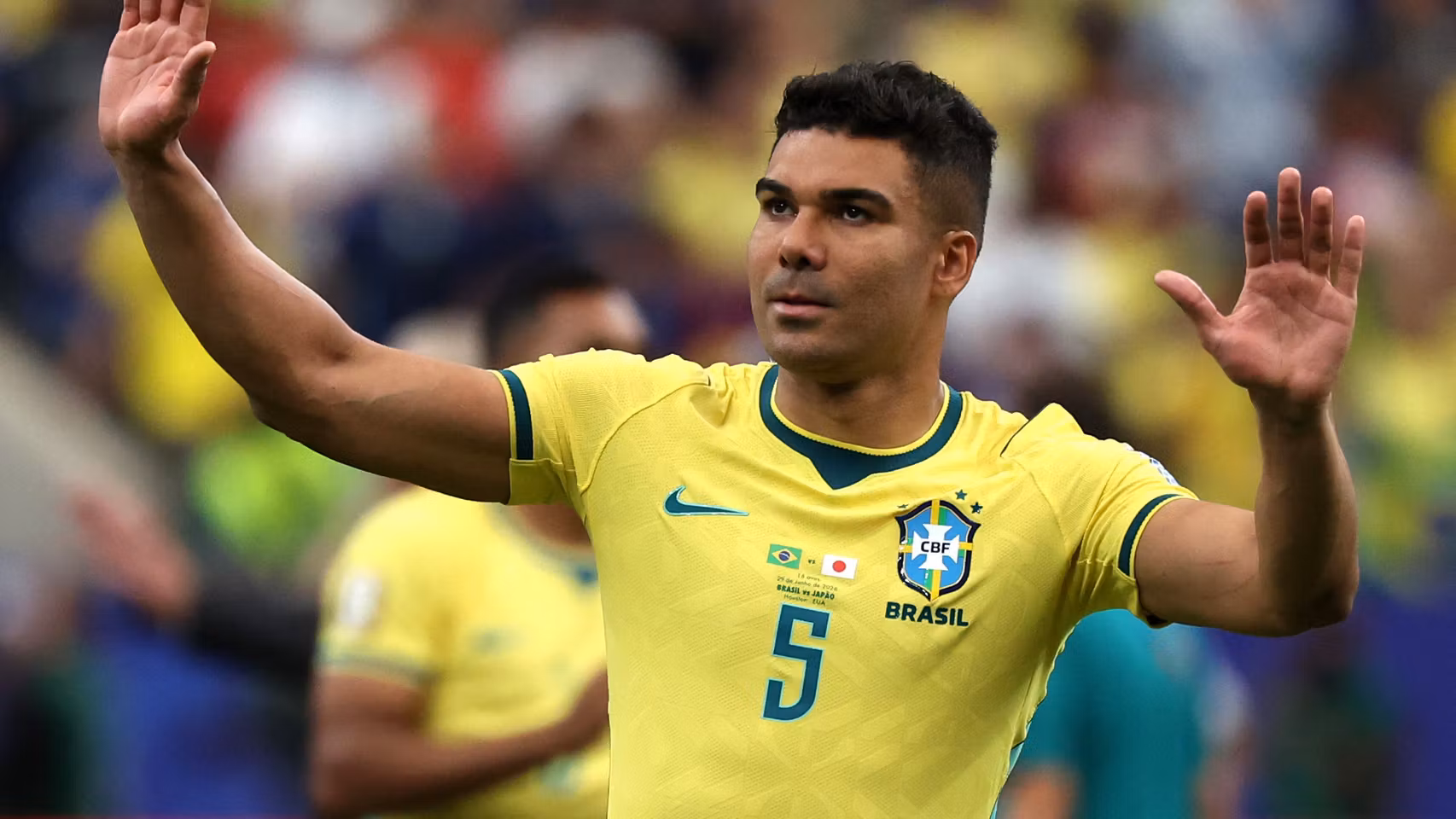 Casemiro, con la selección de Brasil durante el Mundial.