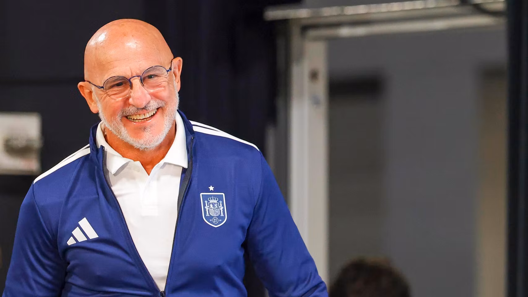 Luis de la Fuente, en la sala de prensa con la Selección.