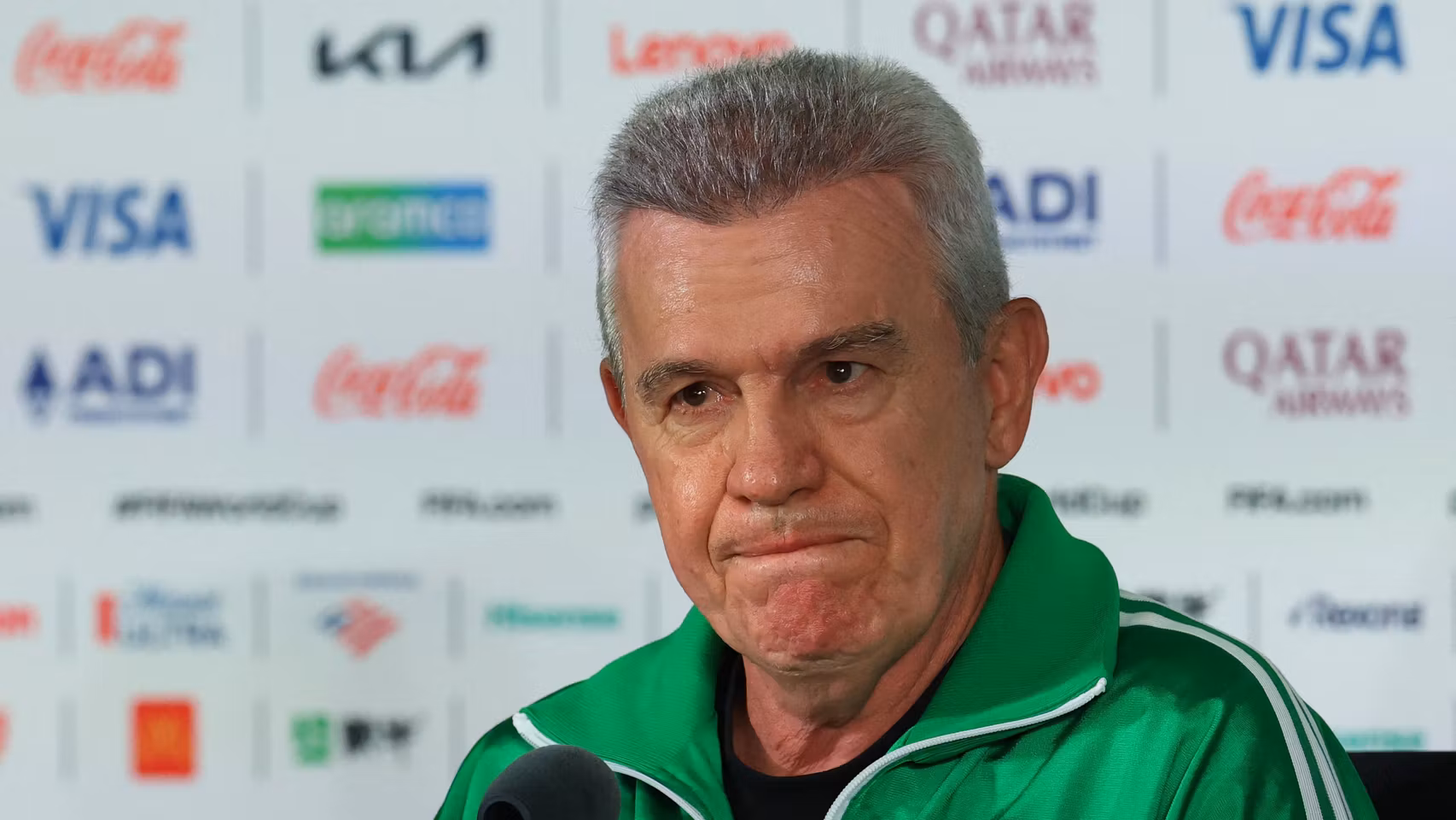 Javier Aguirre, en rueda de prensa con la selección de México.