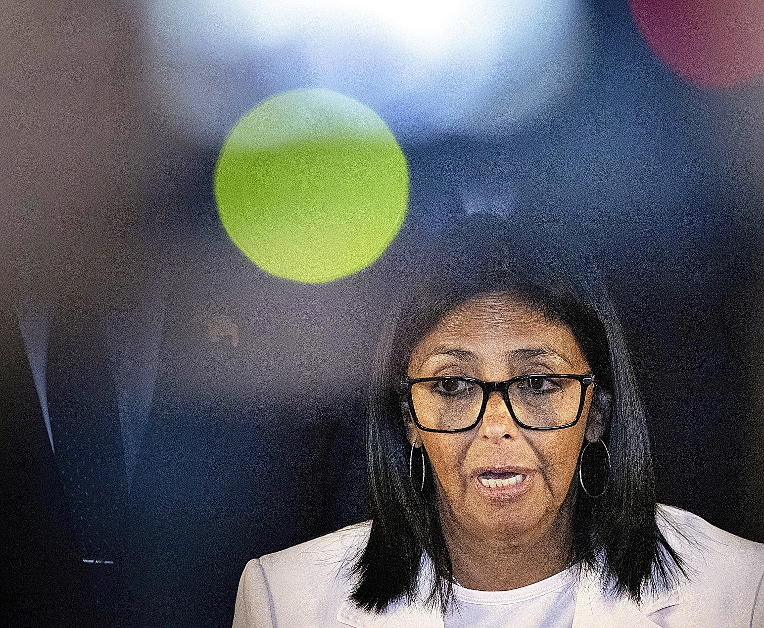 La presidenta de Venezuela, Delcy Rodríguez, en una aparición en la Corte Internacional de La Haya, el pasado 11 de mayo.