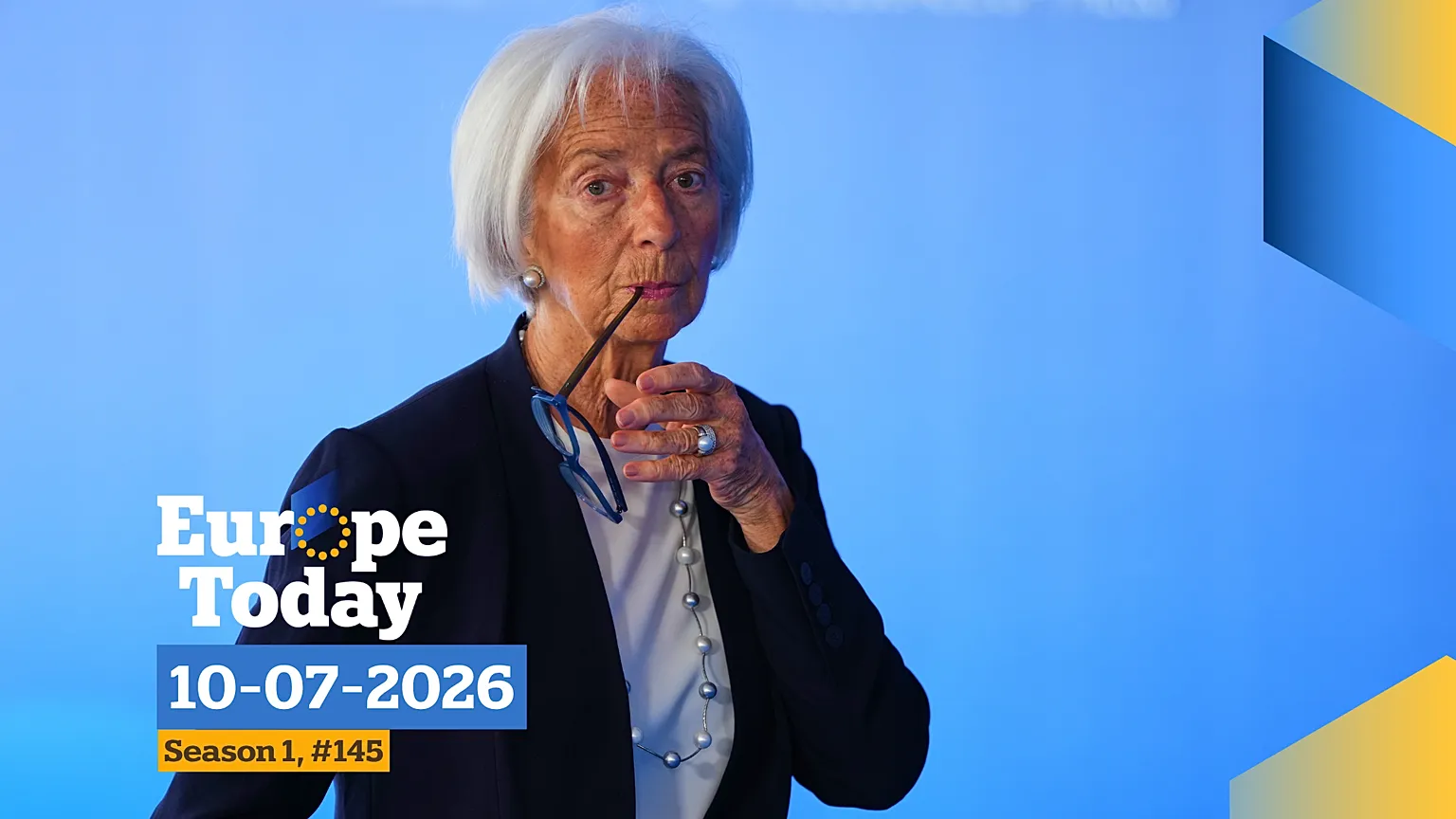 European Central Bank President Christine Lagarde arrives at the conference center for the Eurogroup finance ministers meeting in capital Nicosia, Cyprus.