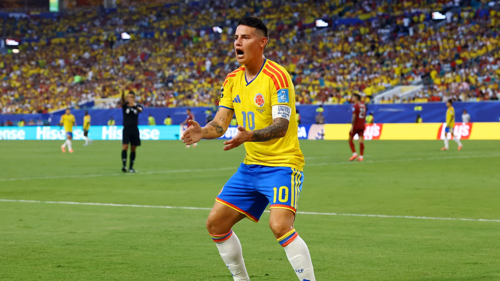 James, durante el partido contra Portugal.