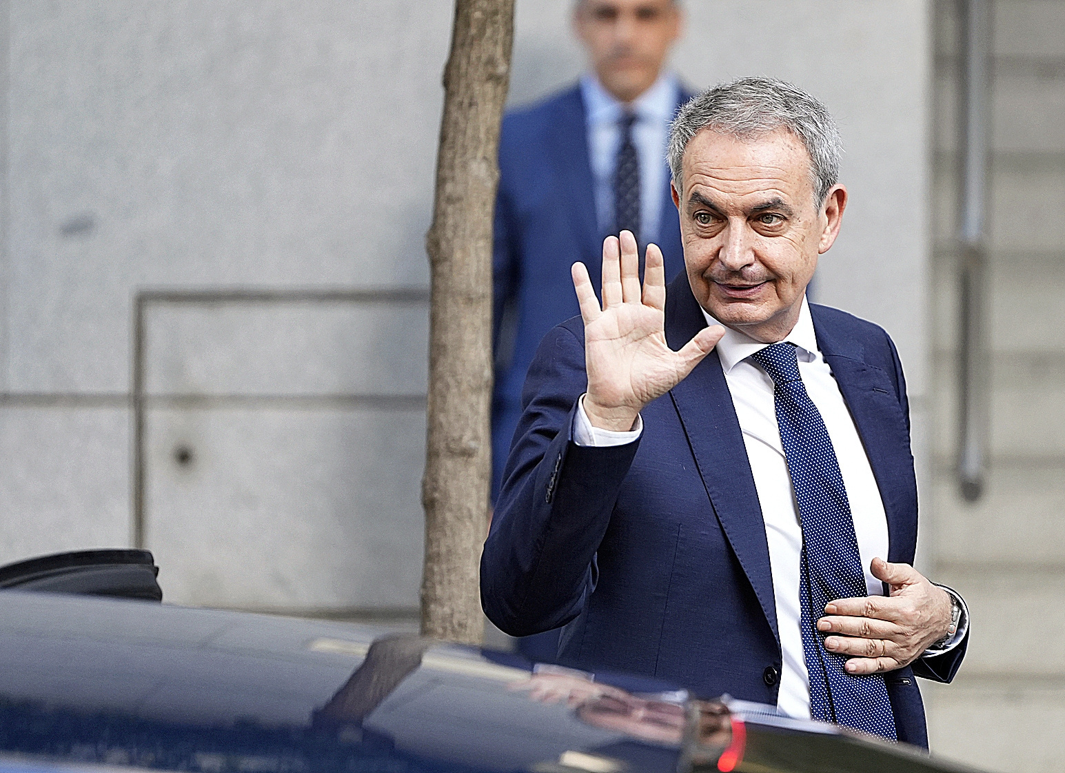 Jose El ex presidente, José Luis Rodríguez Zapatero, entrando a la Audiencia Nacional.