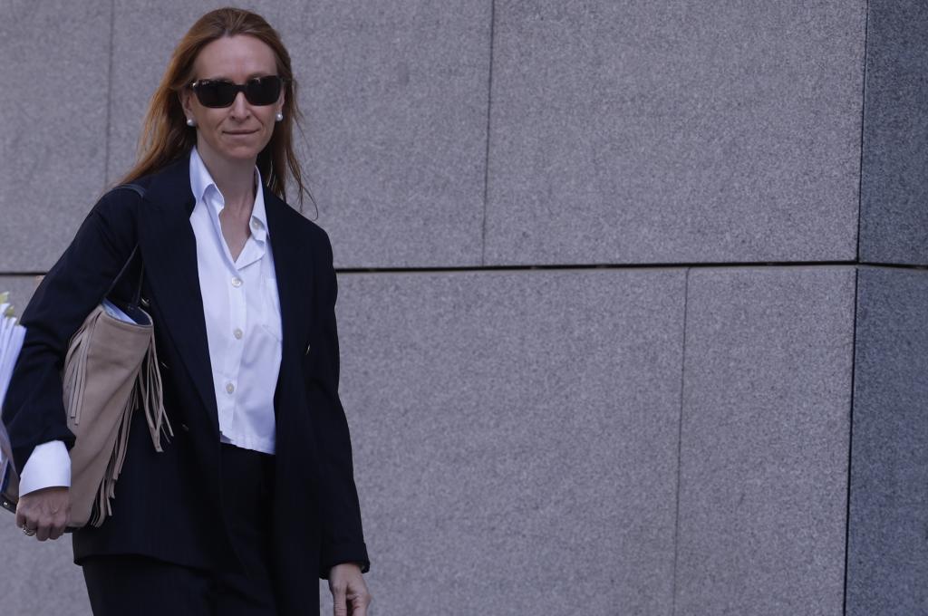 Leticia de la Hoz, este martes, a su llegada a la Audiencia Nacional.
