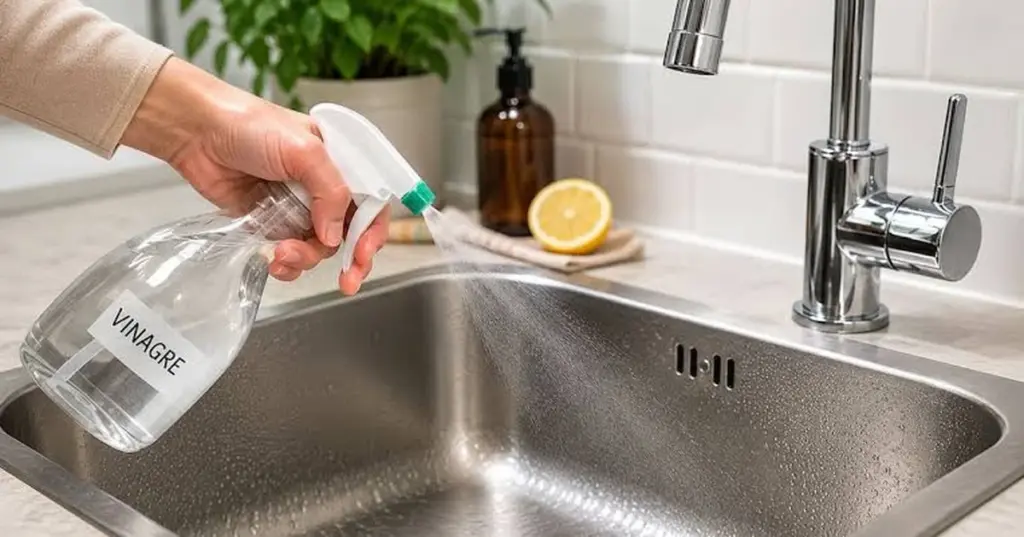 Pileta de la cocina impecable: rocía vinagre blanco y mira el resultado