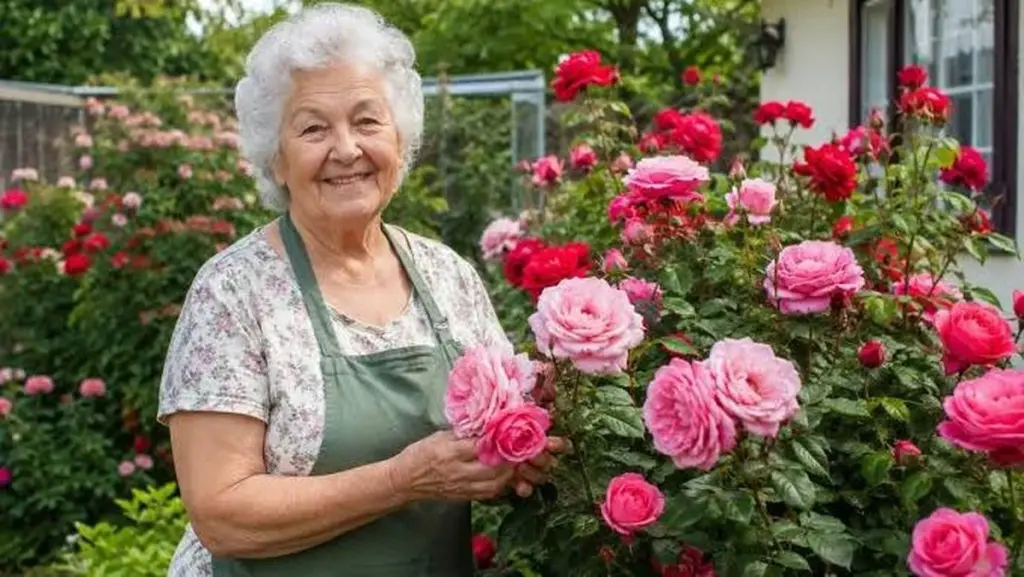 Rosal lleno de flores en julio: el truco del Compost y las cenizas