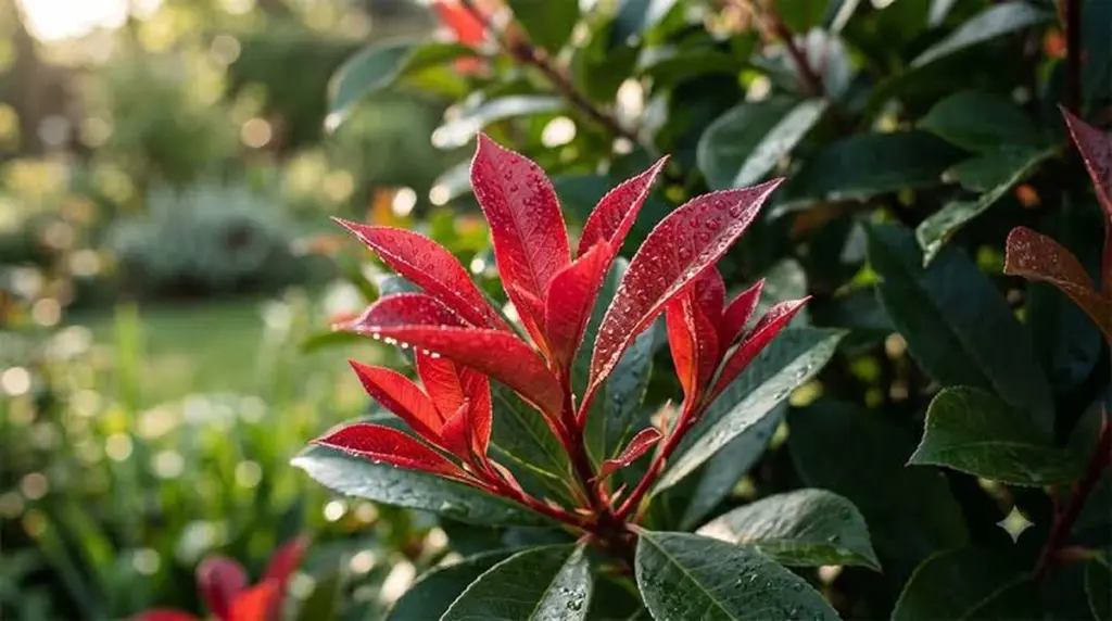 Seto "en llamas": el truco con Photinia fraseri 'Red Robin' y Polonia